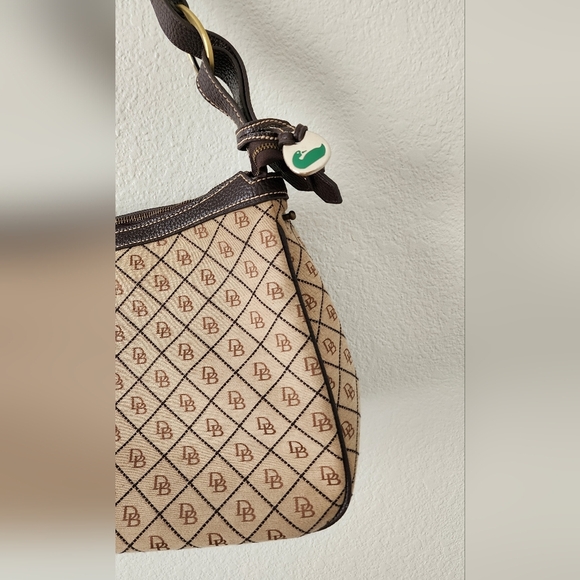 Dooney & Bourke Brown All Over Logo Shoulder Bag - Picture 3 of 12